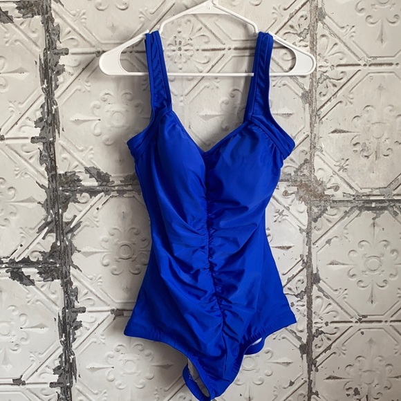 Azules Other - GORGEOUS blue ruched one piece tank swimsuit